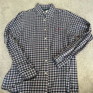 Mens long sleeve polo dress shirt